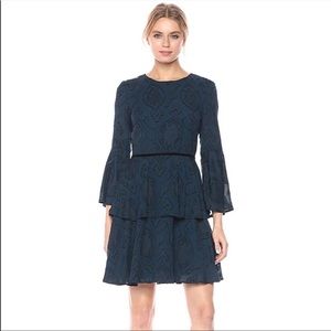 LIKE NEW Vince Camuto Dark Teal Tiered Mini Dress